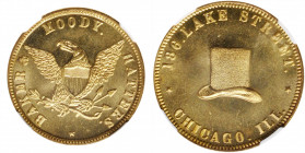 Illinois--Chicago. Undated (1853-1857) Baker & Moody. Miller-Ill 7. Brass. Reeded Edge. MS-66 (NGC).

28 mm.

Estimate: USD 200