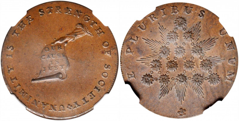 Undated (ca. 1793-1795) Kentucky Token. Copper. LANCASTER Edge. MS-64 BN (NGC)....