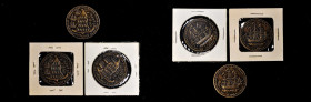 Lot of (3) "1778-1779" Rhode Island Ship Medals. Horace M. Grant Restrike from Copy Dies. Bronze. Mint State.

From the Collection of Dr. Frances W....
