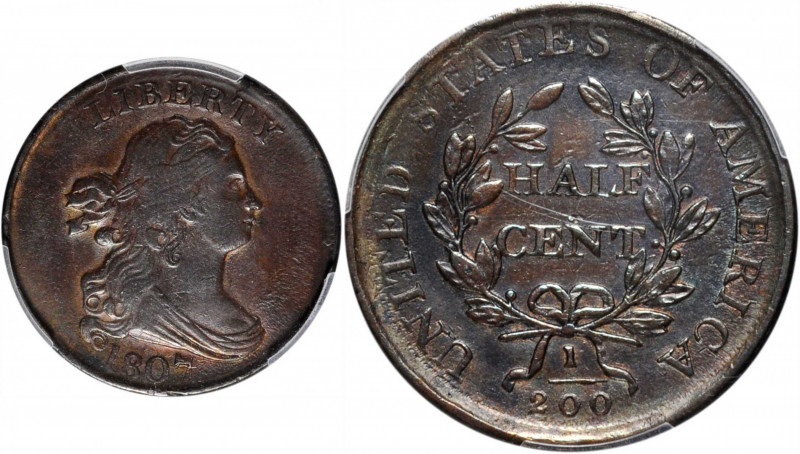1807 Draped Bust Half Cent. AU Details--Cleaned (PCGS).

PCGS# 1104.

Estima...