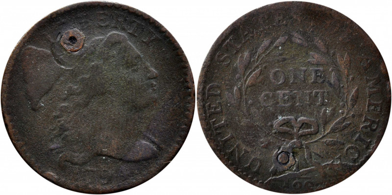 1794 Liberty Cap Cent. S-59. Rarity-3. Breen Die State V, Late. Head of 1794. Ve...