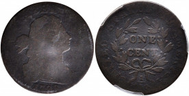 1798 Draped Bust Cent. Style II Hair. AG-3 (PCGS).

PCGS# 1434.

Estimate: USD 75