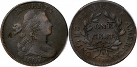 1807/6 Draped Bust Cent. Large 7, Pointed 1. VF Details--Excessive Corrosion (PCGS).

PCGS# 1528.

Estimate: USD 200
