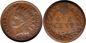 1864 Indian Cent. Bronze. L on Ribbon. Snow-1. Repunched Date. EF-45 BN (NGC). CAC.

PCGS# 2079.

Estimate: USD 275