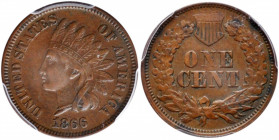 1866 Indian Cent. Snow-5. Repunched Date. EF-40 (PCGS).

PCGS# 2085. NGC ID: 227P.

Estimate: USD 175