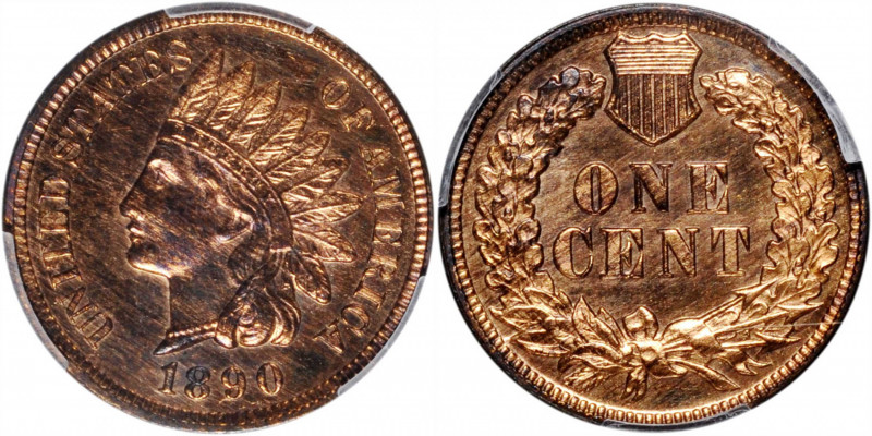 1890 Indian Cent. Proof-65 RB (PCGS).

PCGS# 2358. NGC ID: 22AC.

Estimate: ...