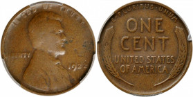 1922 No D Lincoln Cent. Strong Reverse. Fine-15 (PCGS).

PCGS# 3285. NGC ID: 22C9.

Estimate: USD 575