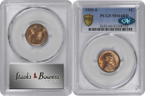 1931-S Lincoln Cent. MS-64 RD (PCGS). CAC.

PCGS# 2620. NGC ID: 22D4.

Estimate: USD 300