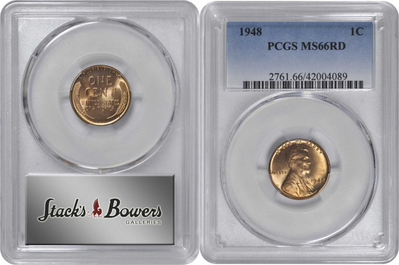 1948 Lincoln Cent. MS-66 RD (PCGS).

PCGS# 2761. NGC ID: 22ES.

Estimate: US...