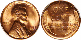 Lot of (10) 1953-D Lincoln Cents. MS-65 RD (PCGS).

PCGS# 2809. NGC ID: 22FA.

Estimate: USD 100