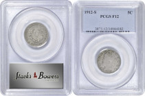 1912-S Liberty Head Nickel. Fine-12 (PCGS).

PCGS# 3875. NGC ID: 277R.

Estimate: USD 150