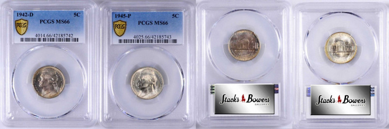 Lot of (2) 1940s Jefferson Nickels. MS-66 (PCGS).

Included are: 1942-D; and 1...