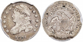 1821 Capped Bust Dime. JR-9. Small Date. VF Details--Edge Damaged (PCGS).

PCGS# 38799. NGC ID: 236Y.

Estimate: USD 120