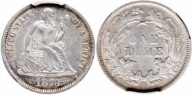 1873 Liberty Seated Dime. No Arrows. Close 3. Fortin-105. AU Details--Cleaned (PCGS).

PCGS# 538291.

Estimate: USD 105