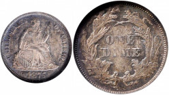 1875 Liberty Seated Dime. MS-64 (NGC).

PCGS# 4672. NGC ID: 23AC.

Estimate: USD 250