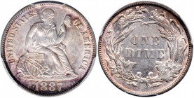 1887 Liberty Seated Dime. Fortin-113. MS-62 (PCGS).

PCGS# 538733.

Estimate: USD 140