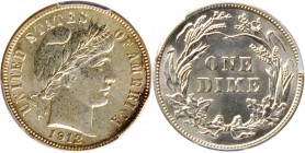 1912 Barber Dime. MS-65 (PCGS).

PCGS# 4860. NGC ID: 23FM.

Estimate: USD 250