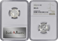 1912-D Barber Dime. MS-65 (NGC).

PCGS# 4861. NGC ID: 23FN.

Estimate: USD 400