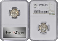 1916-S Barber Dime. MS-63 (NGC).

PCGS# 4871. NGC ID: 23FZ.

Estimate: USD 150