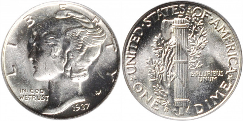 1937-S Mercury Dime. MS-65 FB (PCGS). OGH.

PCGS# 5009. NGC ID: 23JL.

Estim...