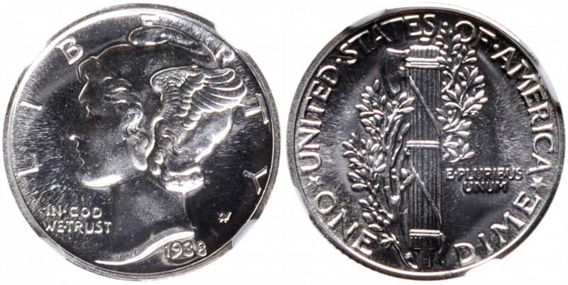 1938 Mercury Dime. Proof-67 (NGC).

PCGS# 5073. NGC ID: 27DJ.

Estimate: USD...
