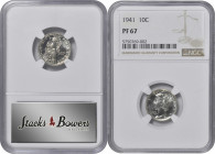 1941 Mercury Dime. Proof-67 (NGC).

PCGS# 5076. NGC ID: 27DM.

Estimate: USD 225