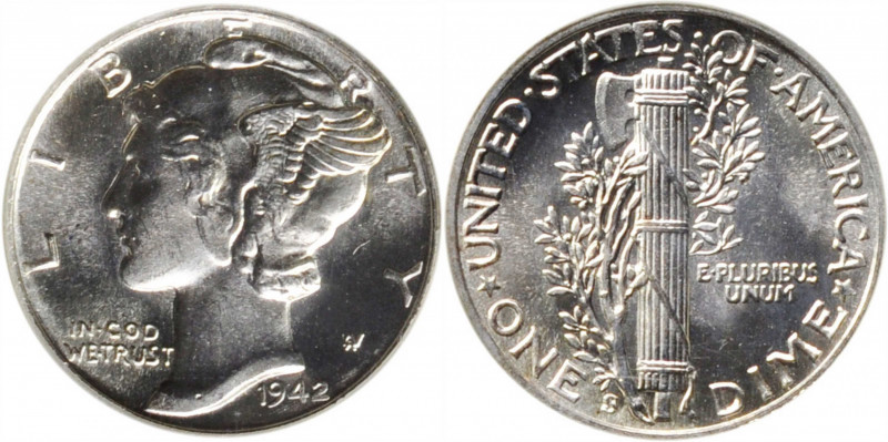 1942-S Mercury Dime. MS-65 FB (PCGS). OGH.

PCGS# 5043. NGC ID: 23K7.

Estim...