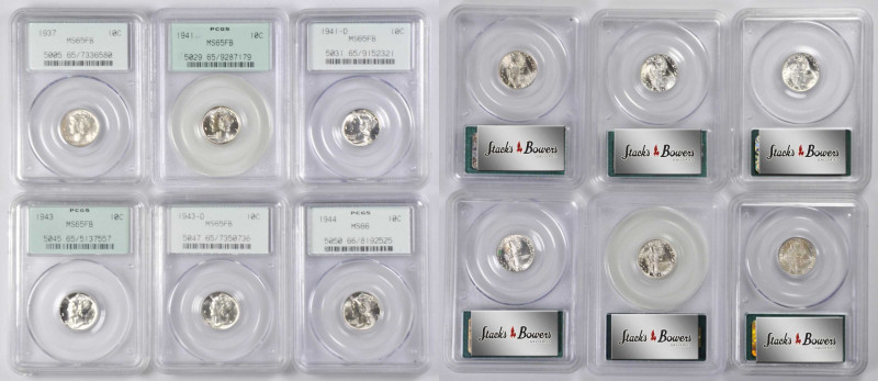 Lot of (6) Gem Mint State Mercury Dimes. (PCGS). OGH.

Included are: 1937 MS-6...