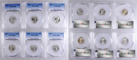 Lot of (6) 1944 and 1945 Mercury Dimes. (PCGS).

Included are: 1944: MS-66; MS-65; MS-64; MS-63; 1945: MS-64; and MS-63.

Estimate: USD 150