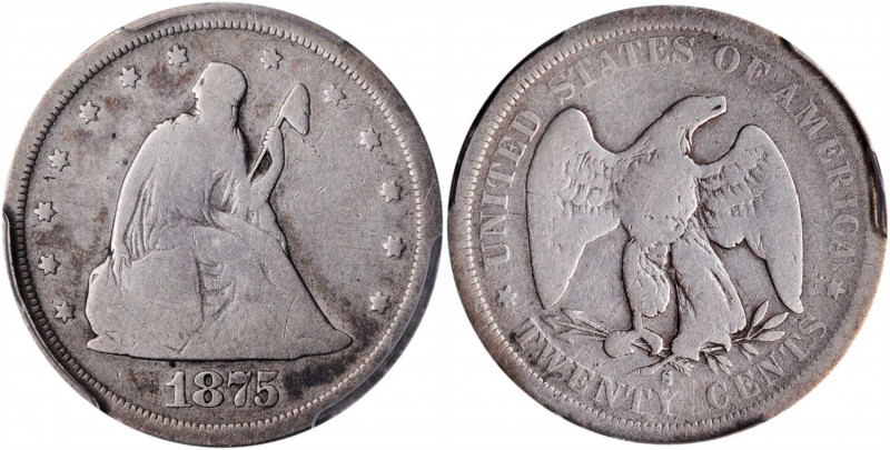 1875-S Twenty-Cent Piece. VG Details--Cleaned (PCGS).

PCGS# 5298. NGC ID: 23R...