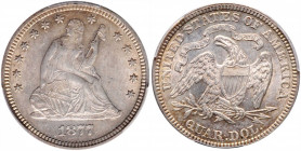1877 Liberty Seated Quarter. MS-61 (PCGS).

PCGS# 5504. NGC ID: 23V5.

Estimate: USD 250