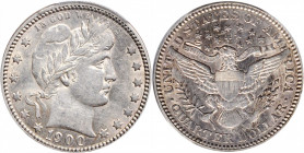 1900-O Barber Quarter. AU-55 (PCGS).

PCGS# 5626. NGC ID: 23YL.

Estimate: USD 400