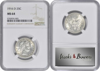 1916-D Barber Quarter. MS-64 (NGC).

PCGS# 5674. NGC ID: 2426.

Estimate: USD 300