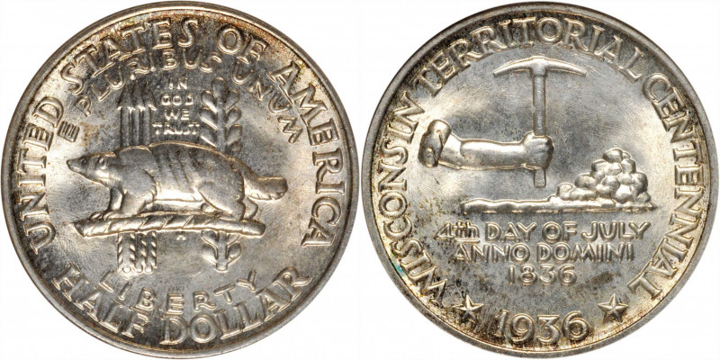 1936 Wisconsin Territorial Centennial. MS-66 (ANACS). OH.

PCGS# 9447. NGC ID:...