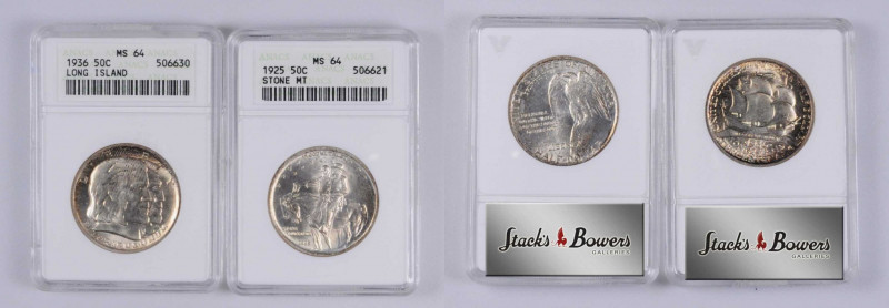 Lot of (2) Commemorative Silver Half Dollars. MS-64 (ANACS). OH.

Included are...