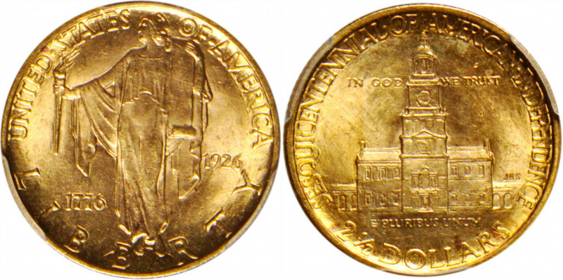 1926 Sesquicentennial of American Independence Quarter Eagle. MS-64 (PCGS).

P...