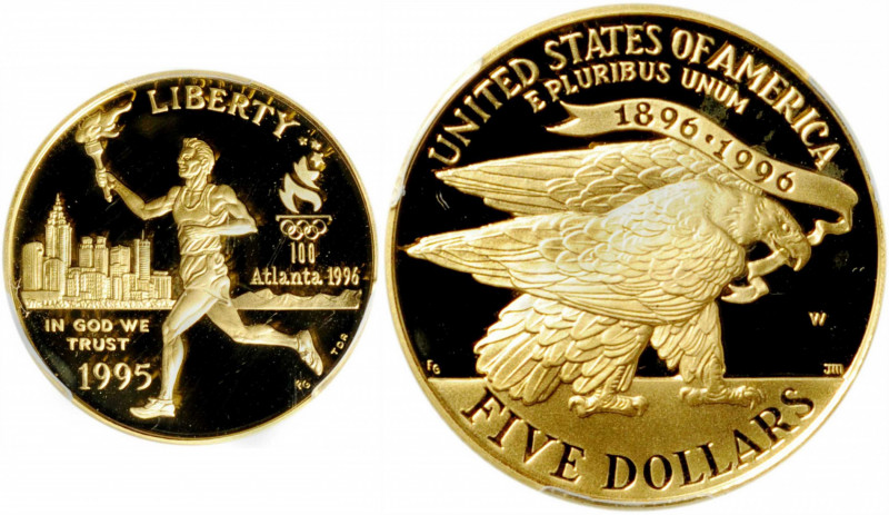 1995-W XXVI Olympiad/Torch Runner Gold $5. Proof-69 Deep Cameo (PCGS).

PCGS# ...