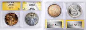 Lot of (2) Vividly Toned Silver Eagles. (ANACS).

Included are: 1997 MS-65; and 2006-W Burnished, MS-67.

Estimate: USD 100