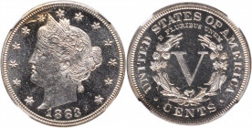 1883 Liberty Head Nickel. With CENTS--Obverse Lamination--Proof-65 Cameo (NGC).

Estimate: USD 300