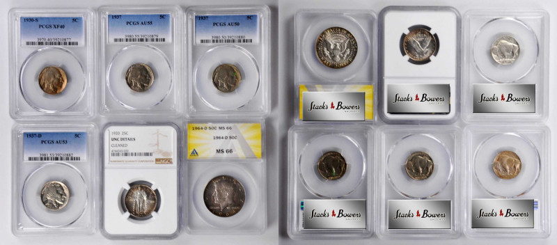 Lot of (6) Certified 20th Century Type Coins.

Included are: Buffalo Nickels: ...