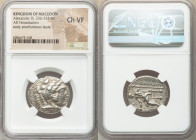 MACEDONIAN KINGDOM. Alexander III the Great (336-323 BC). AR tetradrachm (25mm, 6h). NGC Choice VF. Posthumous issue of Ake or Tyre, uncertain dated R...