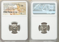 MACEDONIAN KINGDOM. Alexander III the Great (336-323 BC). AR drachm (17mm, 11h). NGC VF. Early posthumous issue of Colophon, ca. 310-301 BC. Head of H...