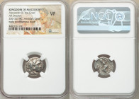 MACEDONIAN KINGDOM. Alexander III the Great (336-323 BC). AR drachm (17mm, 11h). NGC VF. Posthumous issue of 'Colophon', ca. 310-301 BC. Head of Herac...