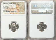 MACEDONIAN KINGDOM. Alexander III the Great (336-323 BC). AR drachm (16mm, 11h). NGC VF. Posthumous issue of 'Colophon', ca. 319-310 BC. Head of Herac...