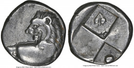 THRACE. Chersonesus. Ca. 4th century BC. AR hemidrachm (13mm). NGC Choice VF. Forepart of lion leaping right, head reverted / Quadripartite incuse squ...
