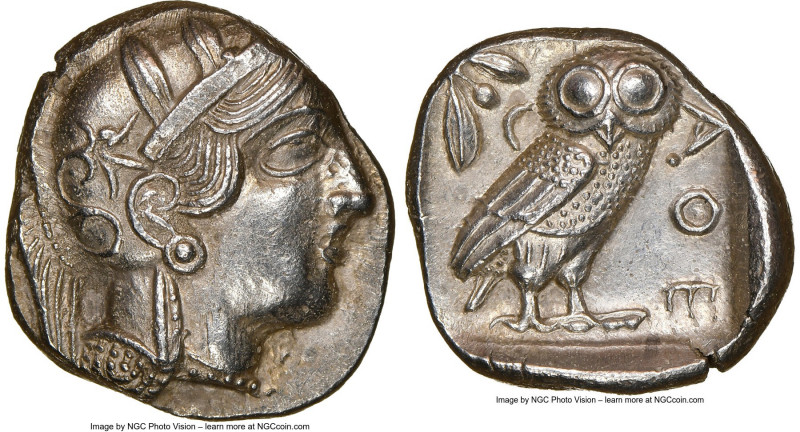ATTICA. Athens. Ca. 440-404 BC. AR tetradrachm (27mm, 17.18 gm, 8h). NGC Choice ...