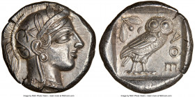 ATTICA. Athens. Ca. 440-404 BC. AR tetradrachm (26mm, 17.16 gm, 1h). NGC Choice AU 5/5 - 3/5, brushed. Mid-mass coinage issue. Head of Athena right, w...