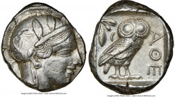 ATTICA. Athens. Ca. 440-404 BC. AR tetradrachm (24mm, 17.24 gm, 1h). NGC Choice XF 5/5 - 4/5. Mid-mass coinage issue. Head of Athena right, wearing ea...