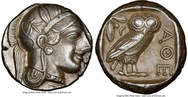 ATTICA. Athens. Ca. 440-404 BC. AR tetradrachm (24mm, 17.17 gm, 4h). NGC Choice ...