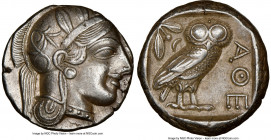 ATTICA. Athens. Ca. 440-404 BC. AR tetradrachm (24mm, 17.17 gm, 4h). NGC Choice XF 4/5 - 4/5, brushed. Mid-mass coinage issue. Head of Athena right, w...
